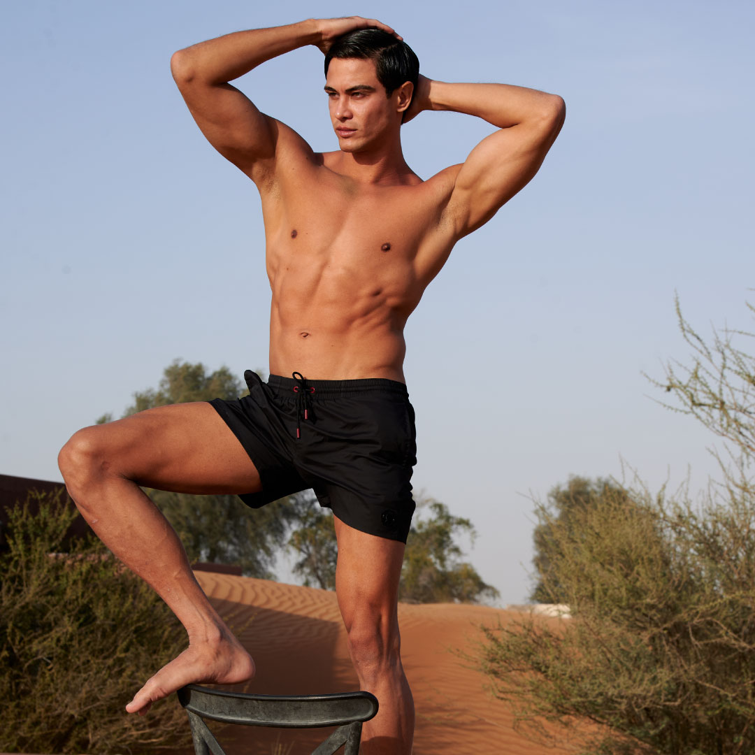 Black swimwear boxer